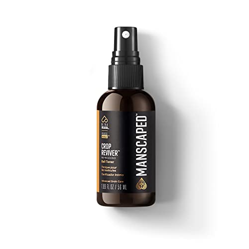 MANSCAPED® The Crop Reviver™, Hydrating & Refreshing Men's Body Toner Spray, Cooling Groin Spritz with Soothing Aloe Vera, Gloss Brown 1.89oz Bottle