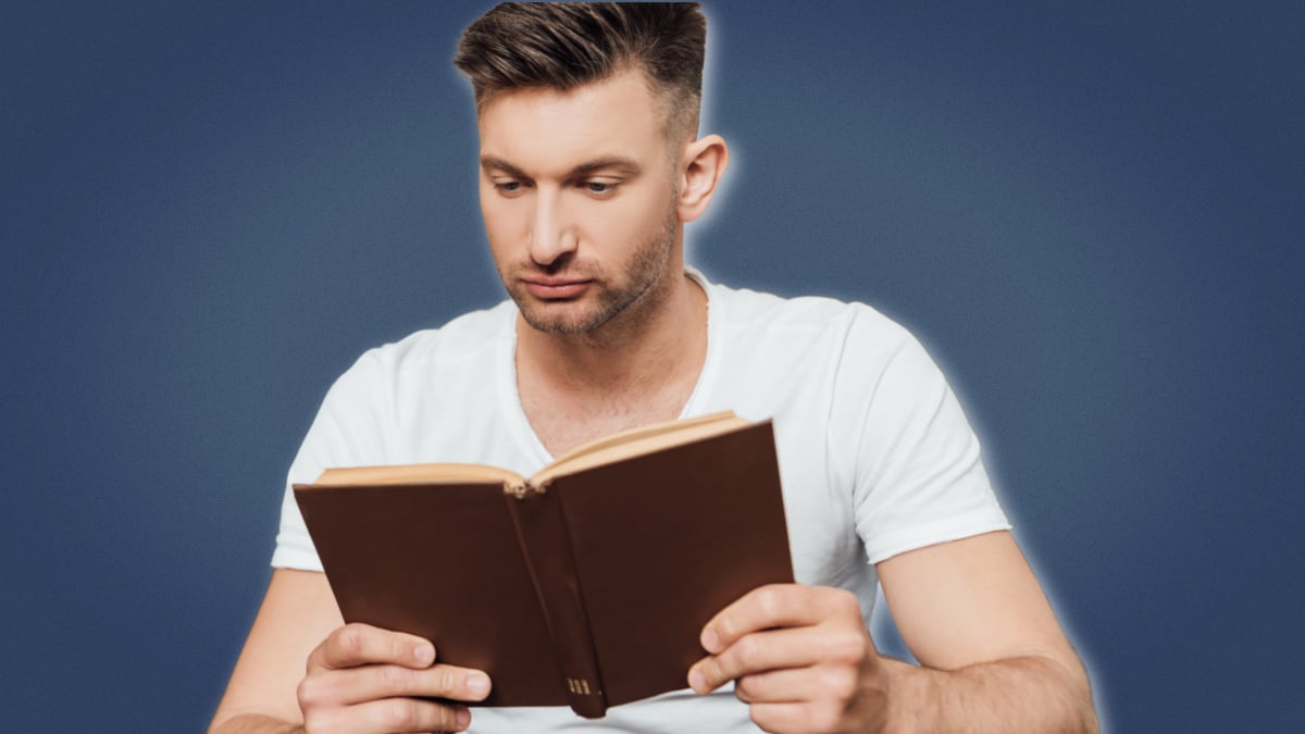 76 Books Every Man Should Read Before He Dies 5 Best Books for Men Man Reading Blank Book