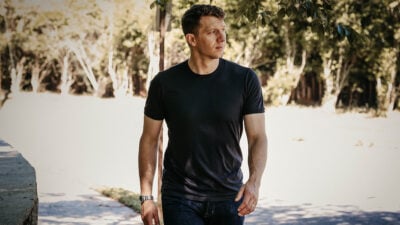 Best Mens Casual Clothing Brands Model Wearing Outerknown Tee