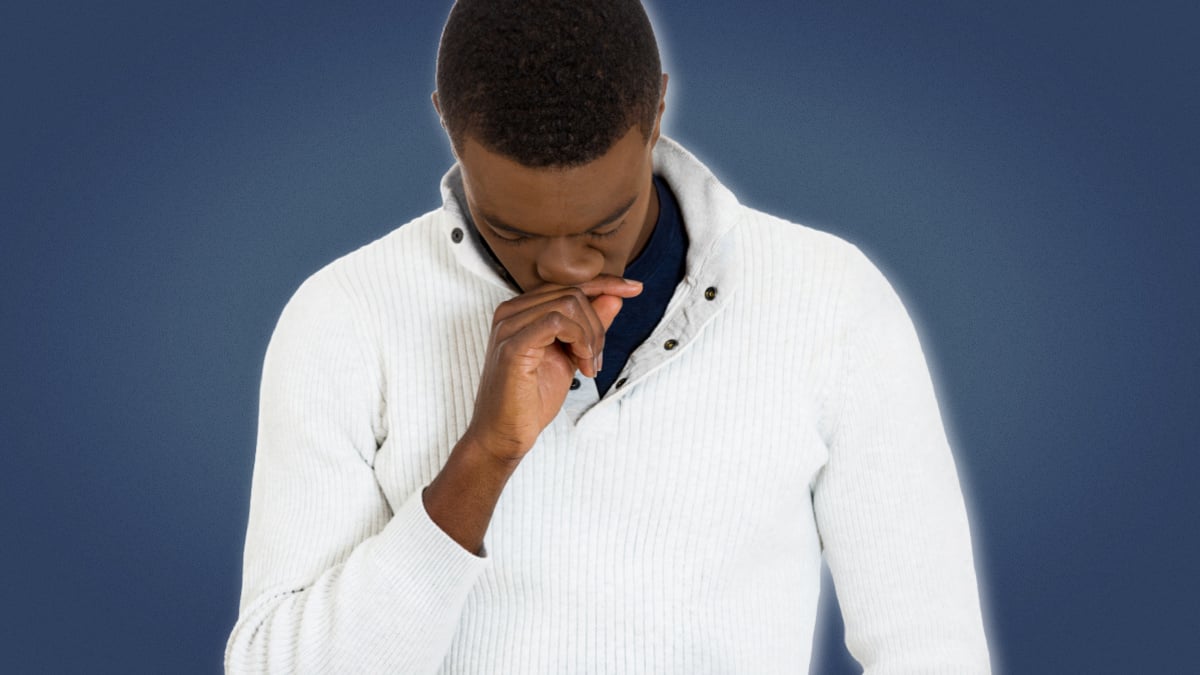 I Broke Up With My Girlfriend sad young black man in white jumper