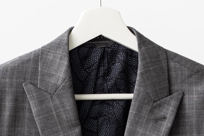 Indochino Harrogate Glen Check Suit lapel detail