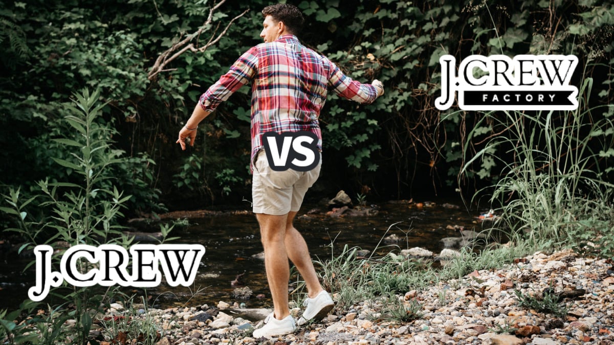 J.Crew vs J.Crew Factory Model Wearing J.Crew And Throwing Stones