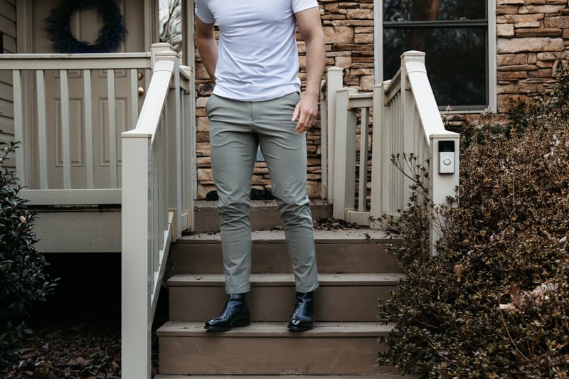 Lululemon commission pant on model
