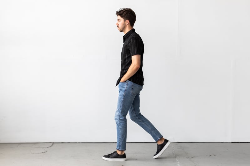 New Republic Kurt Leather Sneaker from side left foot forward