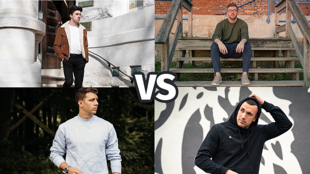 Sweatshirt vs Jacket vs Sweater vs Hoodie