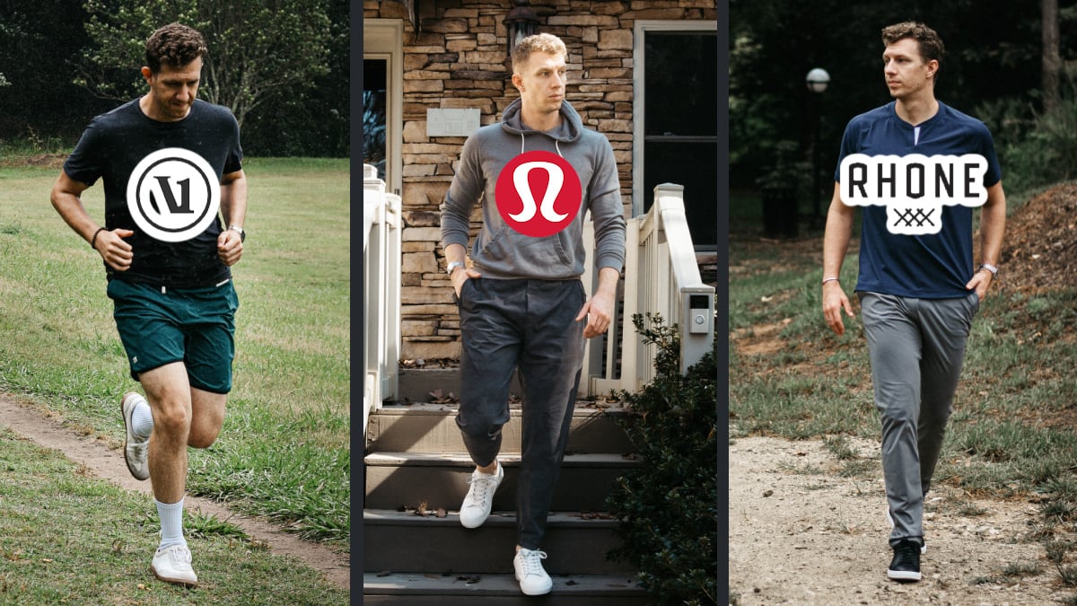Vuori vs Lululemon vs Rhone Comparison Model Shots